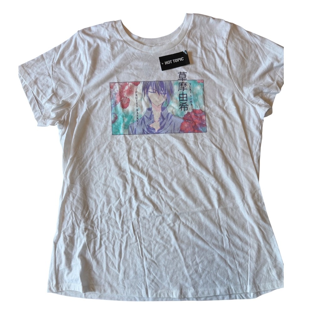 Hot Topic Fruits Basket Yuki Sohma White Graphic T-Shirt Anime Funimation Size 2